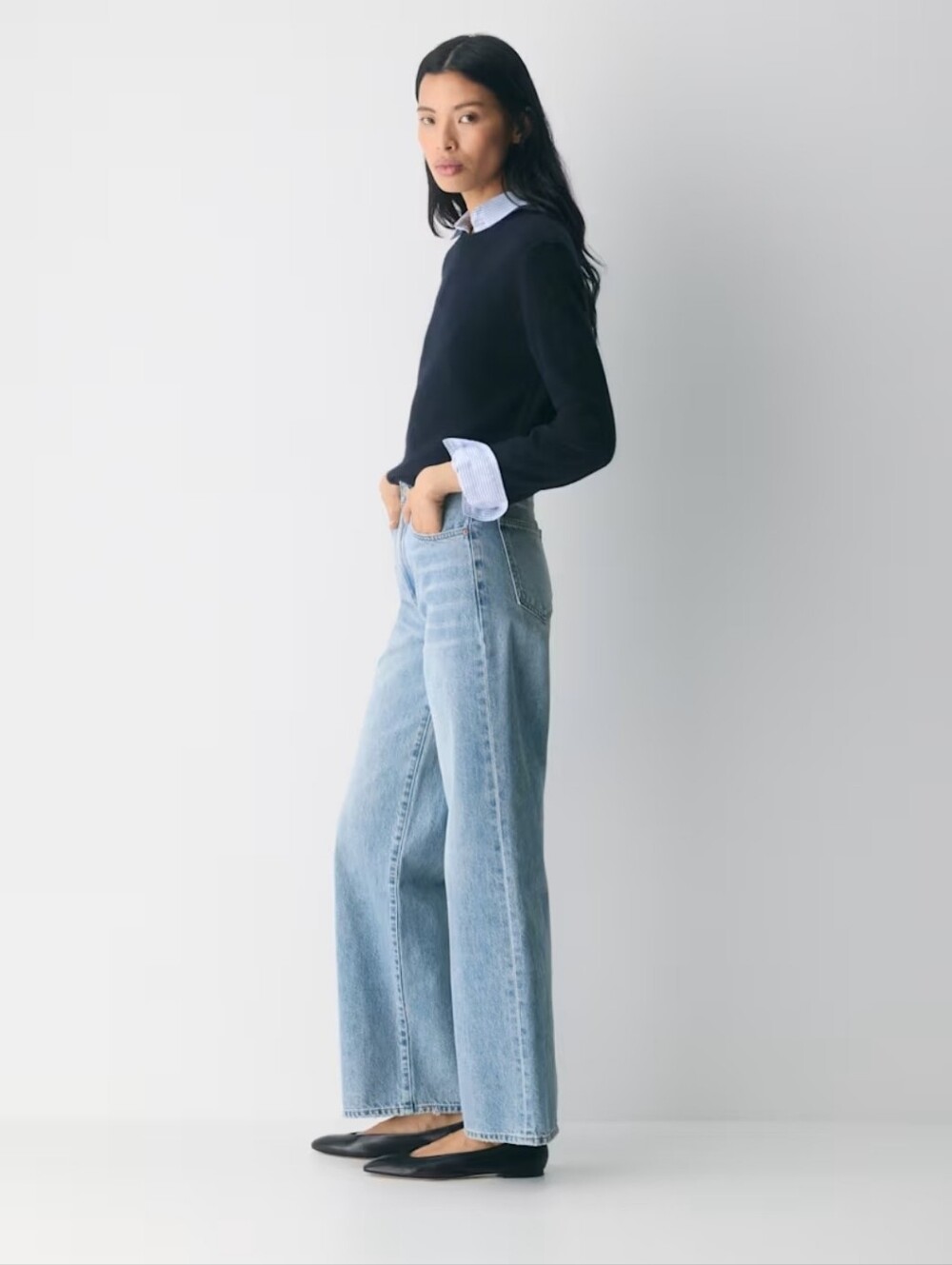 54. Denim Forum Hi Rise Wide Leg Jean